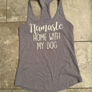 Ideal T Gray Tank Top with Fun Print workout tank shirt